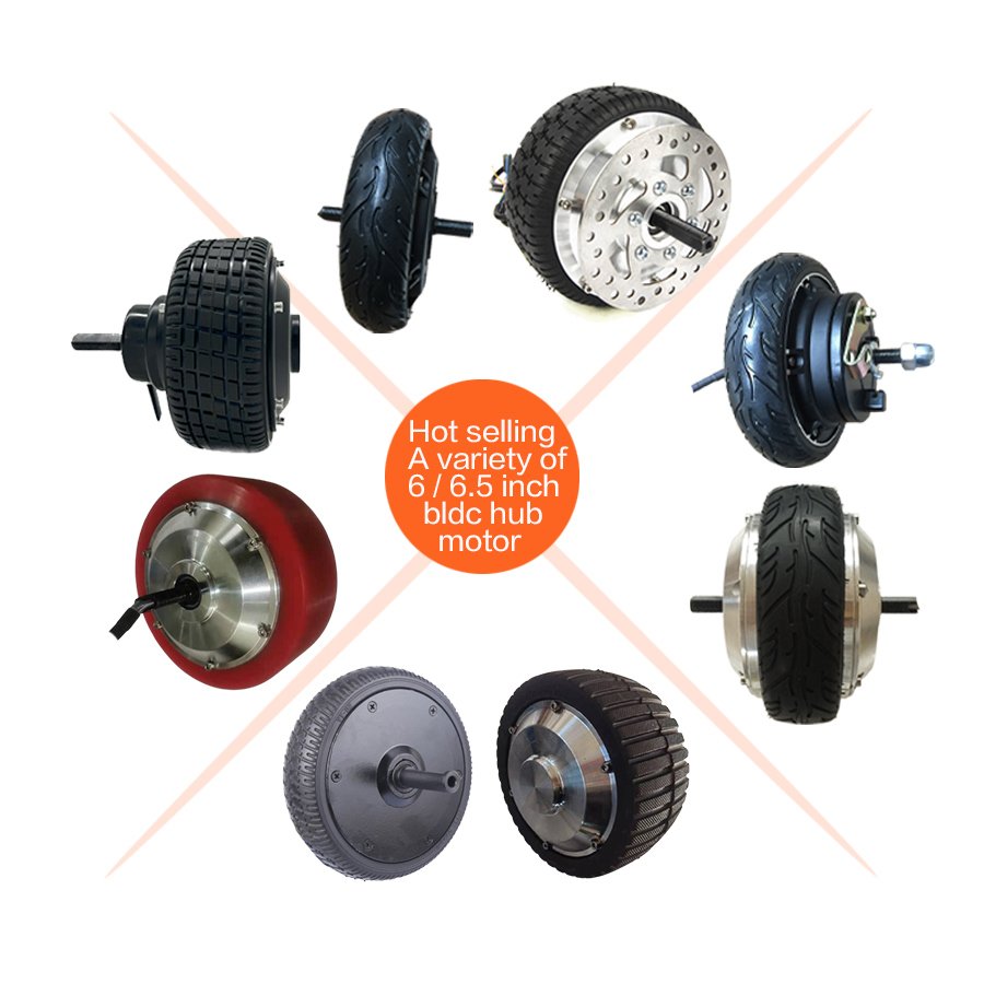 6 /6.5 Inch Geared Low Speed High Torque Brushless Hub Dc Motor Bldc Encoder Electric Scooter Robot Cart Trolley Wagon 24v 36v